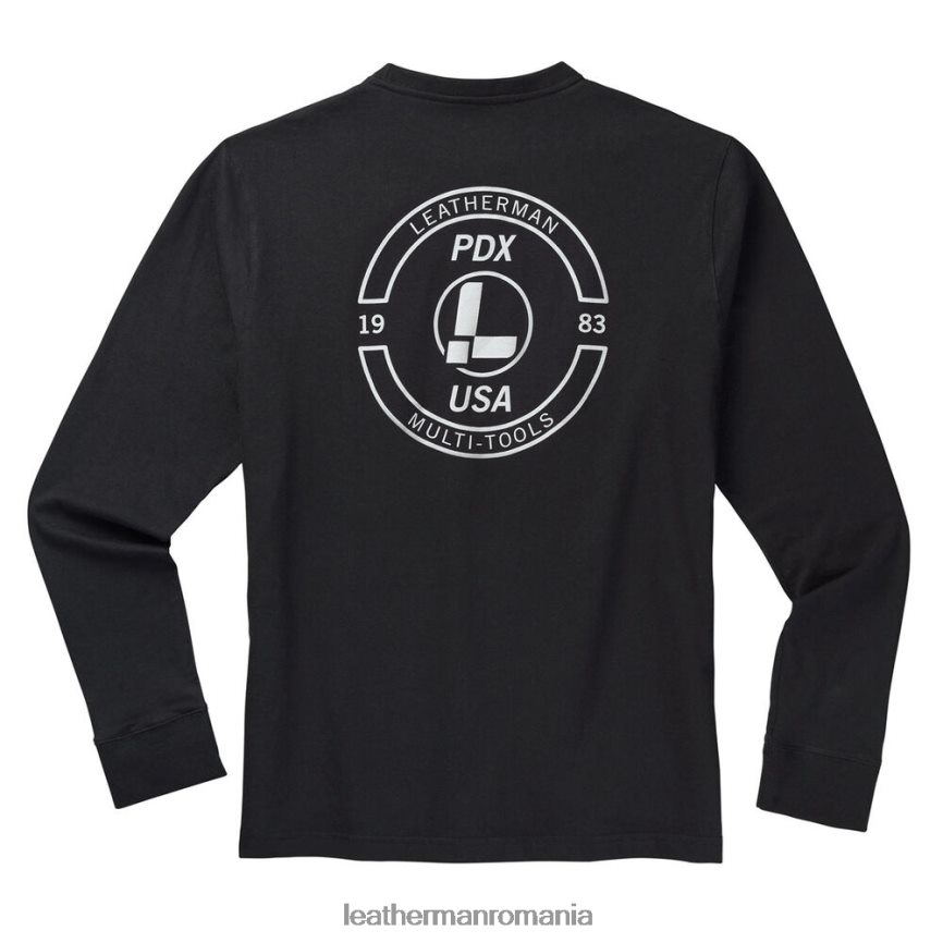 Leatherman tricou cu mânecă lungă cu ștampila mărcii negru îmbrăcăminte JVJ80X90 - Image 1