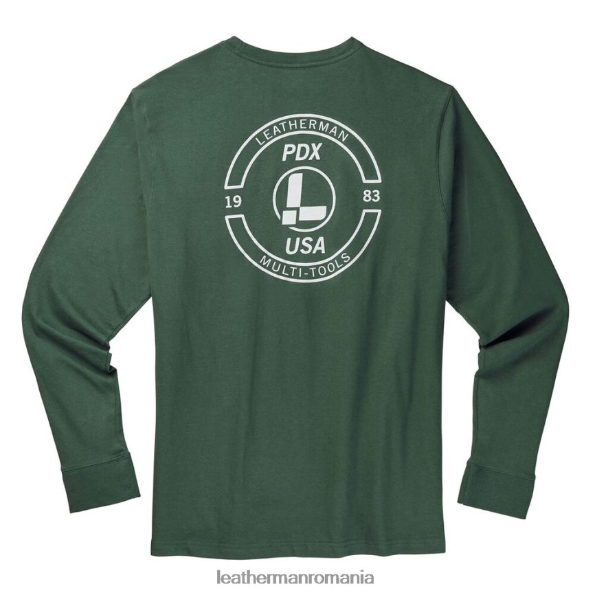 Leatherman tricou cu mânecă lungă cu ștampila mărcii verde îmbrăcăminte JVJ80X92 - Image 1