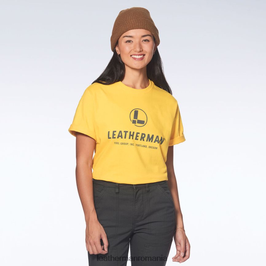 Leatherman tricou cu mânecă scurtă cu logo pe piept galben îmbrăcăminte JVJ80X105 - Image 2